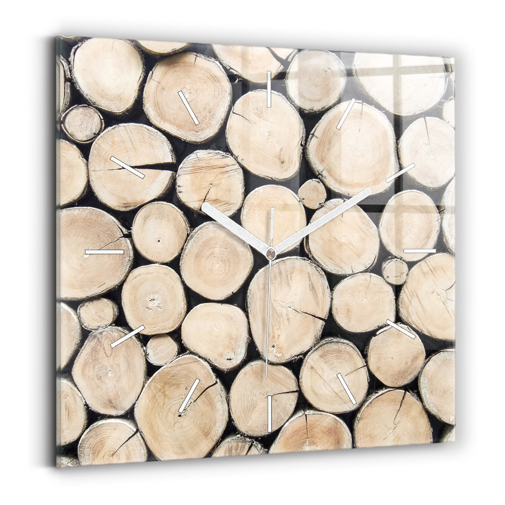 Ceas de sticlă pe perete pătrat Tăiați cioturile de copac