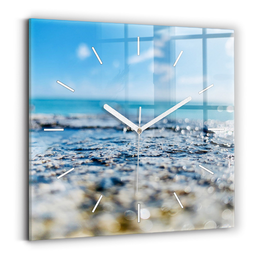 Ceas perete din sticlă pătrat Fotografie cu apă