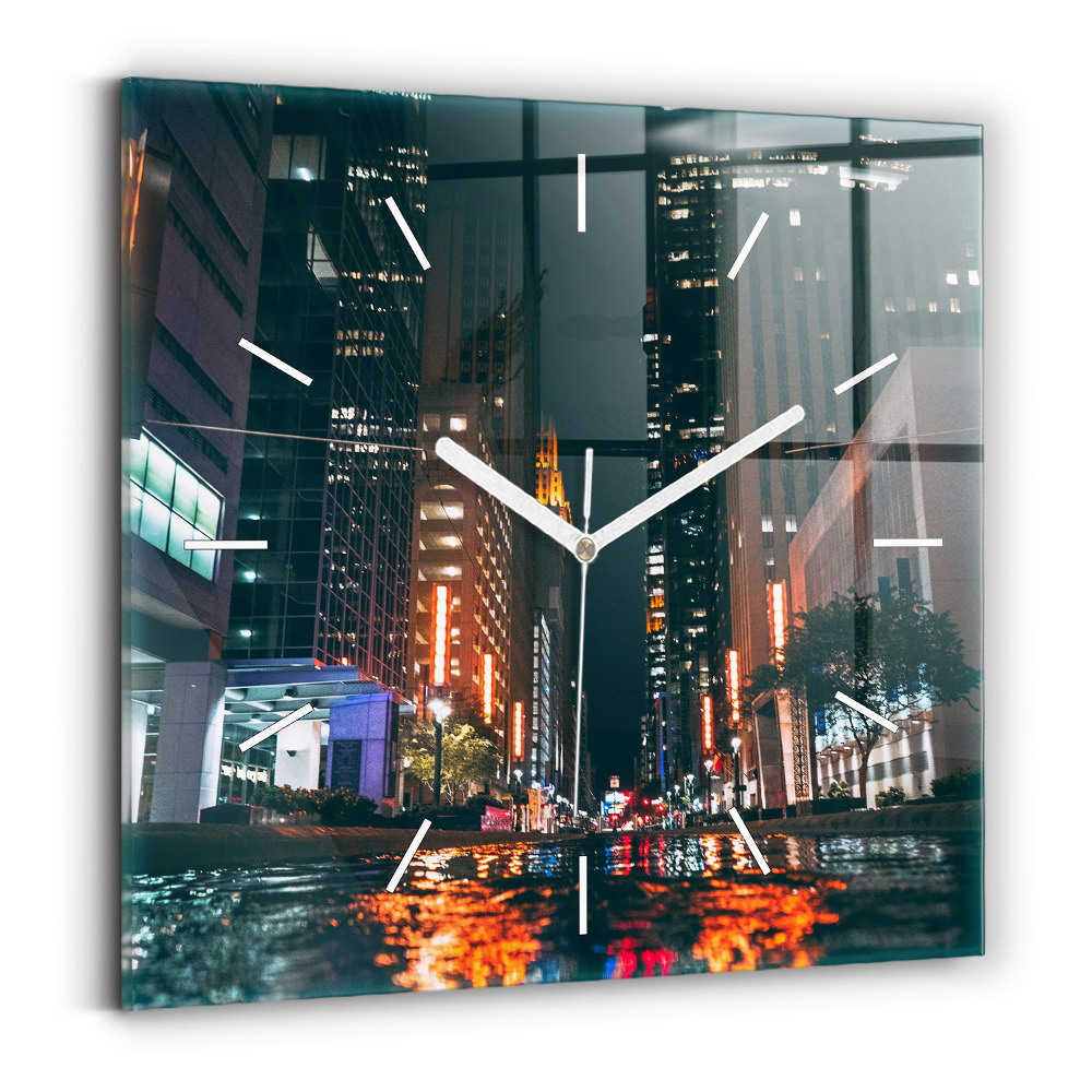 Ceas perete din sticlă pătrat Hotel Hilton din Houston
