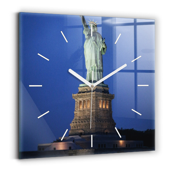 Ceas perete din sticlă pătrat Statuia Libertății New York