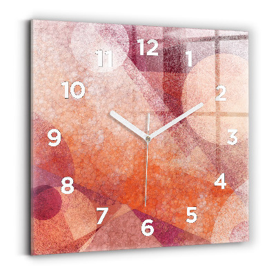 Ceas pătrat de perete din sticlă Abstracția geometrică