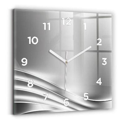 Ceas de sticlă pe perete pătrat Abstracția argintului