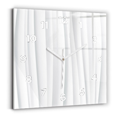 Ceas pătrat de perete din sticlă Textura valuri