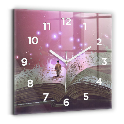 Ceas din sticlă pătrat Carte abstractă