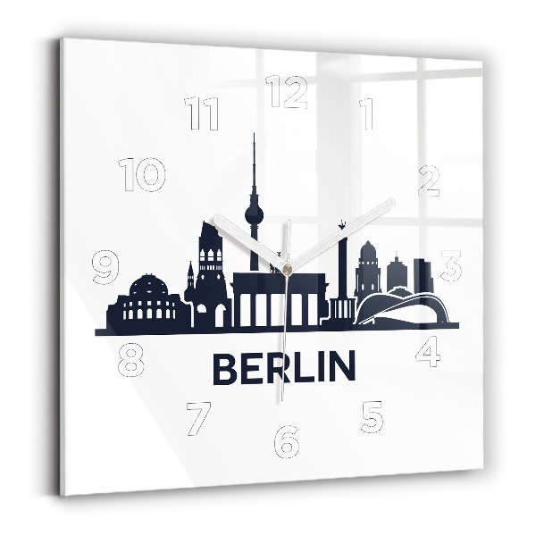Ceas de sticlă pe perete pătrat Ilustrația orașului Berlin