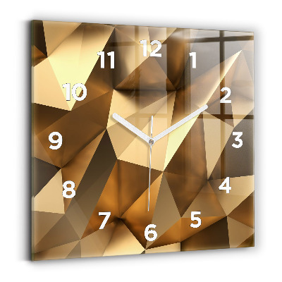 Ceas pătrat de perete din sticlă Textura geometrică