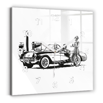 Ceas din sticlă pătrat Ilustrație retro