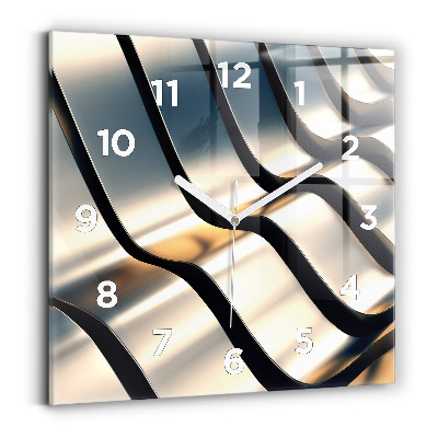 Ceas perete din sticlă pătrat Model argintiu