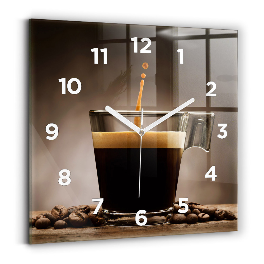 Ceas din sticlă pătrat ceașcă de cafea