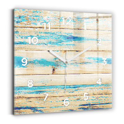 Ceas din sticlă pătrat Lemn zgâriat