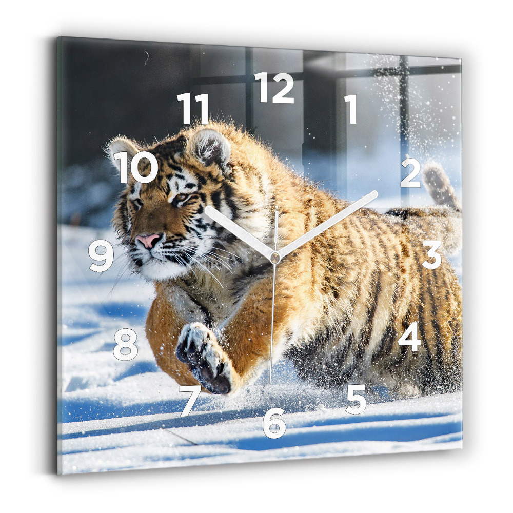 Ceas perete din sticlă pătrat Un pas curajos înainte