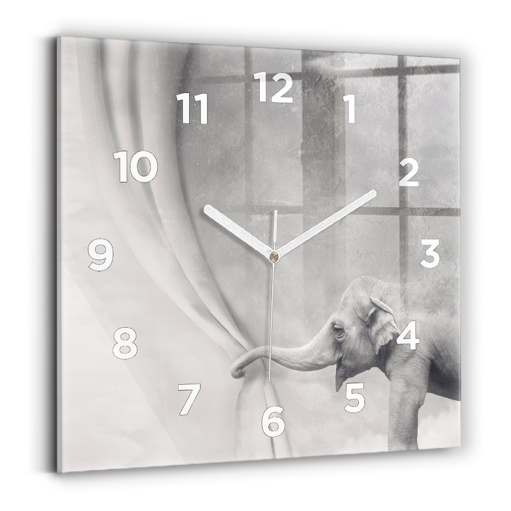 Ceas din sticlă pătrat Elefant