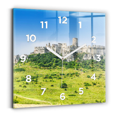 Ceas perete din sticlă pătrat Castelul Spiš din Slovacia