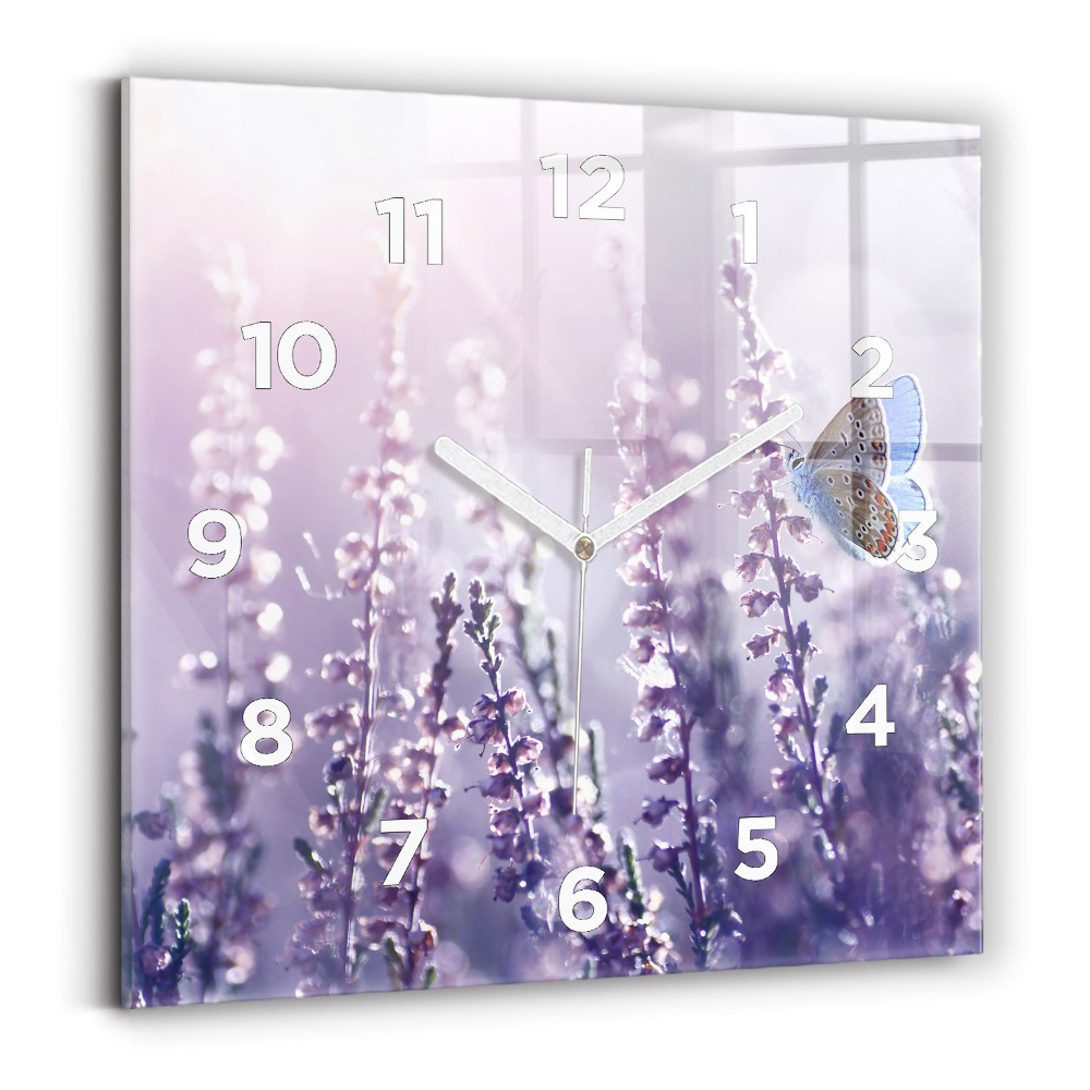 Ceas pătrat de perete din sticlă Abstracția