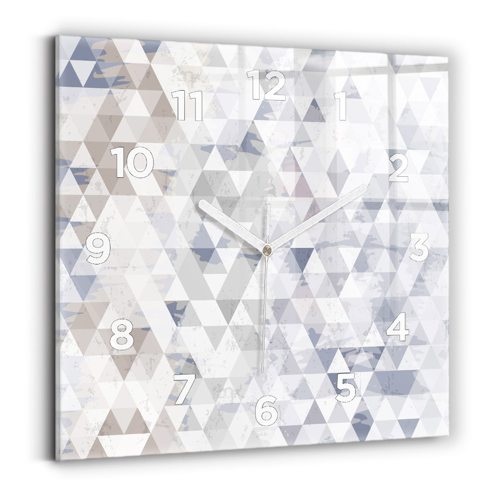 Ceas perete din sticlă pătrat Model geometric