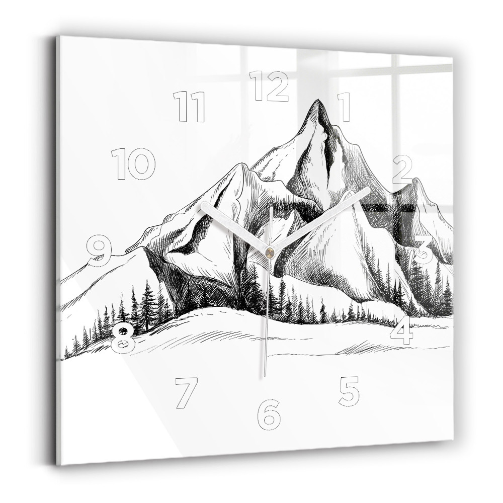 Ceas din sticlă pătrat Munți desenați
