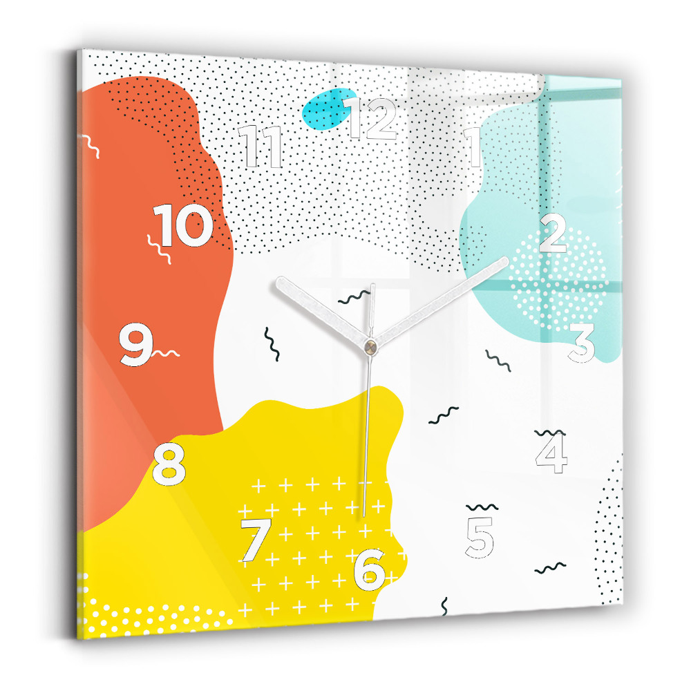 Ceas pătrat de perete din sticlă Abstracția POP