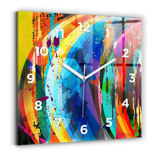Ceas perete din sticlă pătrat Fundal abstract