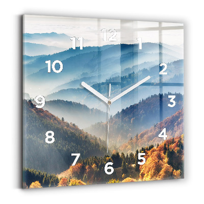 Ceas de sticlă pe perete pătrat Peisaj montan