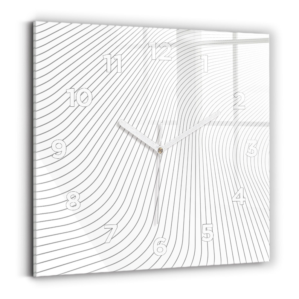Ceas de sticlă pe perete pătrat Linii abstracte