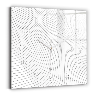 Ceas de sticlă pe perete pătrat Linii abstracte