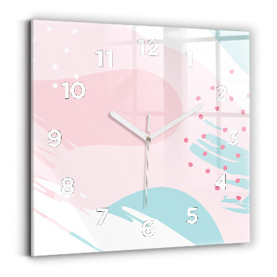 Ceas de sticlă pe perete pătrat Abstracția pastelului