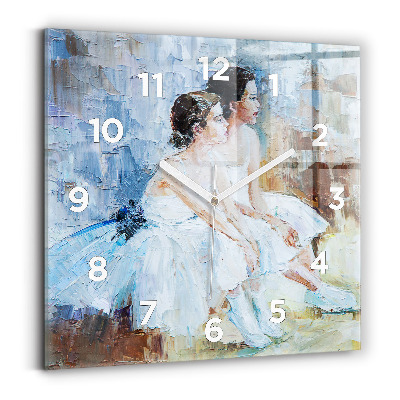Ceas din sticlă pătrat Tinere balerine