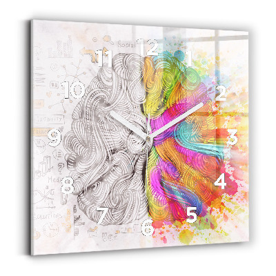 Ceas din sticlă pătrat Abstracția creierului