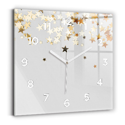 Ceas din sticlă pătrat Stele pe un fundal deschis
