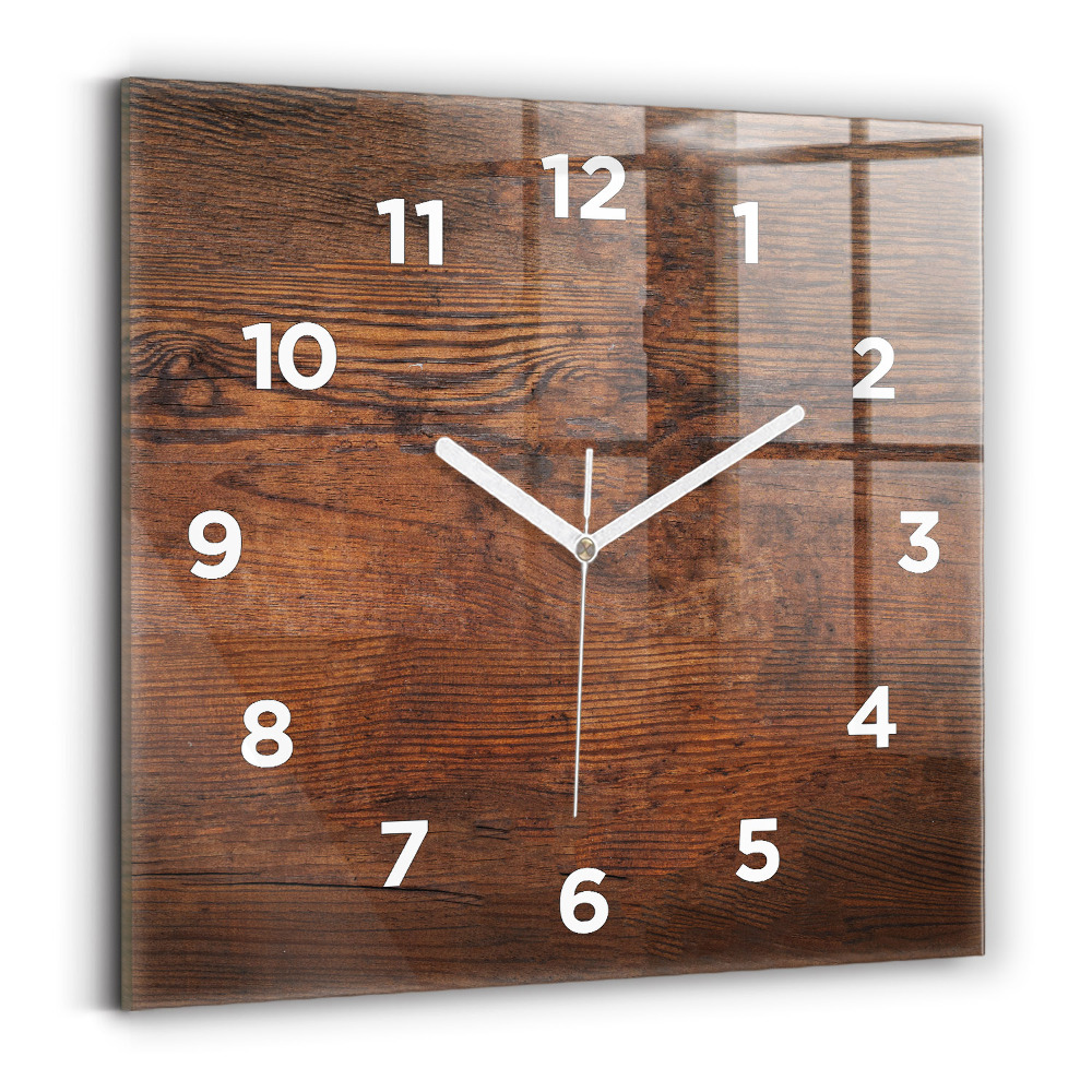 Ceas din sticlă pătrat Lemn vechi