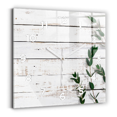 Ceas de sticlă pe perete pătrat Scânduri luminoase din lemn