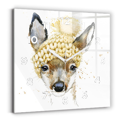 Ceas pătrat de perete din sticlă Cerb