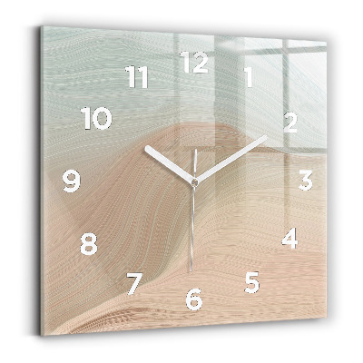 Ceas perete din sticlă pătrat Abstracția valurilor