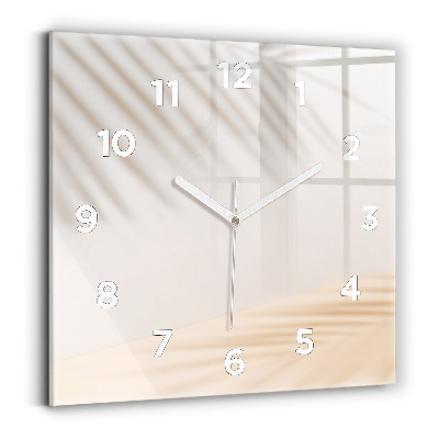 Ceas din sticlă pătrat Abstracție cremoasă