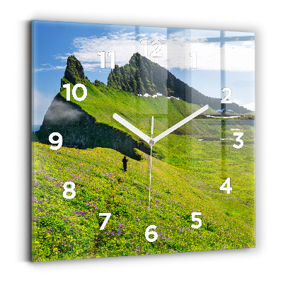 Ceas perete din sticlă pătrat Rezervația Hornstrandir Islanda