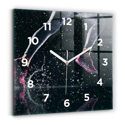 Ceas perete din sticlă pătrat Stil de viață sănătos și alergare