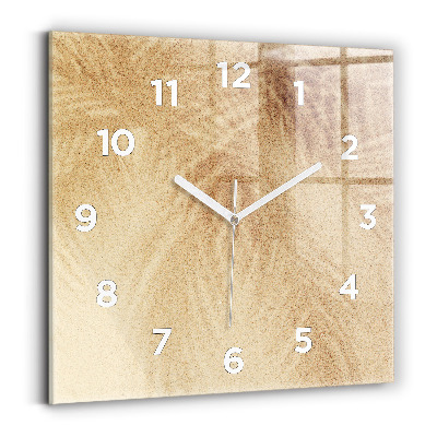 Ceas din sticlă pătrat Abstracția aurie