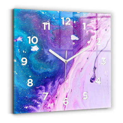 Ceas din sticlă pătrat Fundal colorat