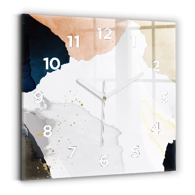 Ceas perete din sticlă pătrat Pete de abstracție