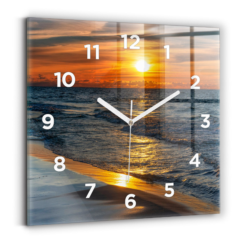 Ceas perete din sticlă pătrat Władysławowo Marea Baltică