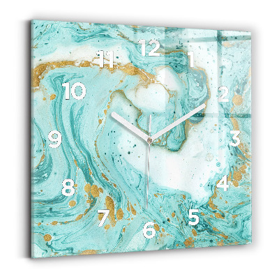 Ceas de sticlă pe perete pătrat Textura marmură