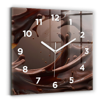 Ceas de sticlă pe perete pătrat Valuri de cacao