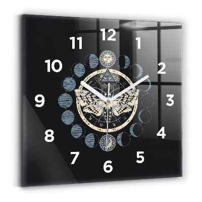 Ceas din sticlă pătrat Fazele lunii