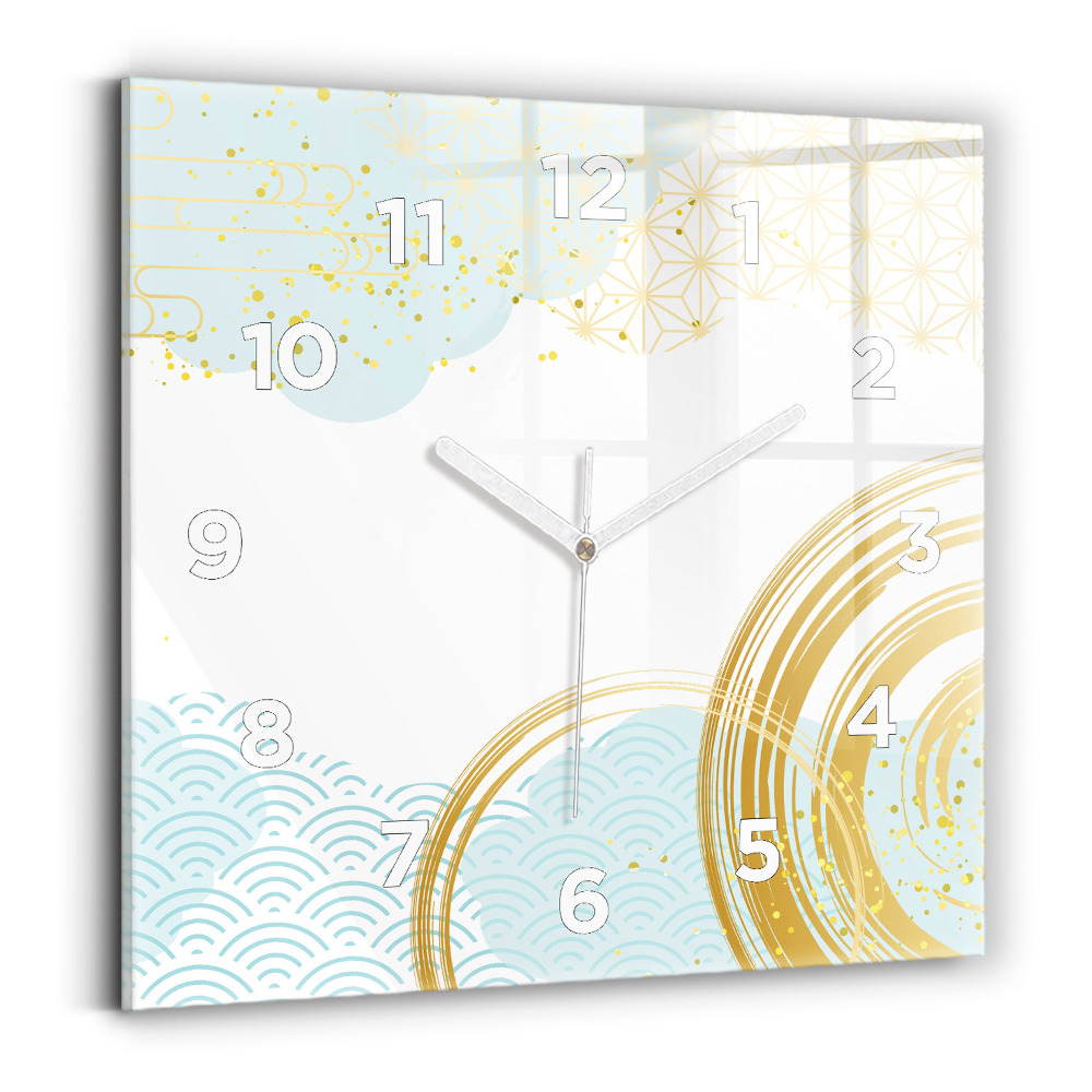 Ceas de sticlă pe perete pătrat Model decorativ