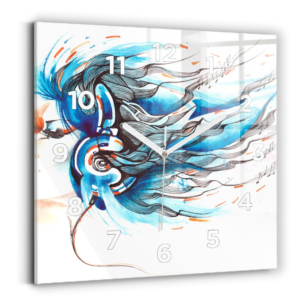 Ceas din sticlă pătrat Ilustrație pentru căști