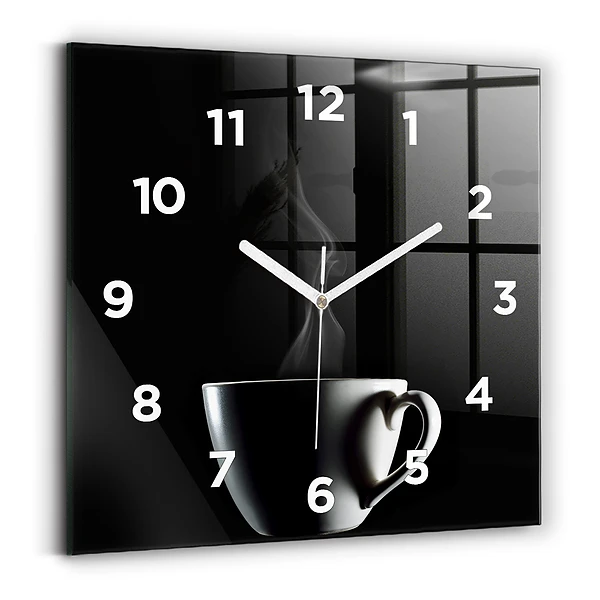 Ceas din sticlă pătrat ceașcă de cafea