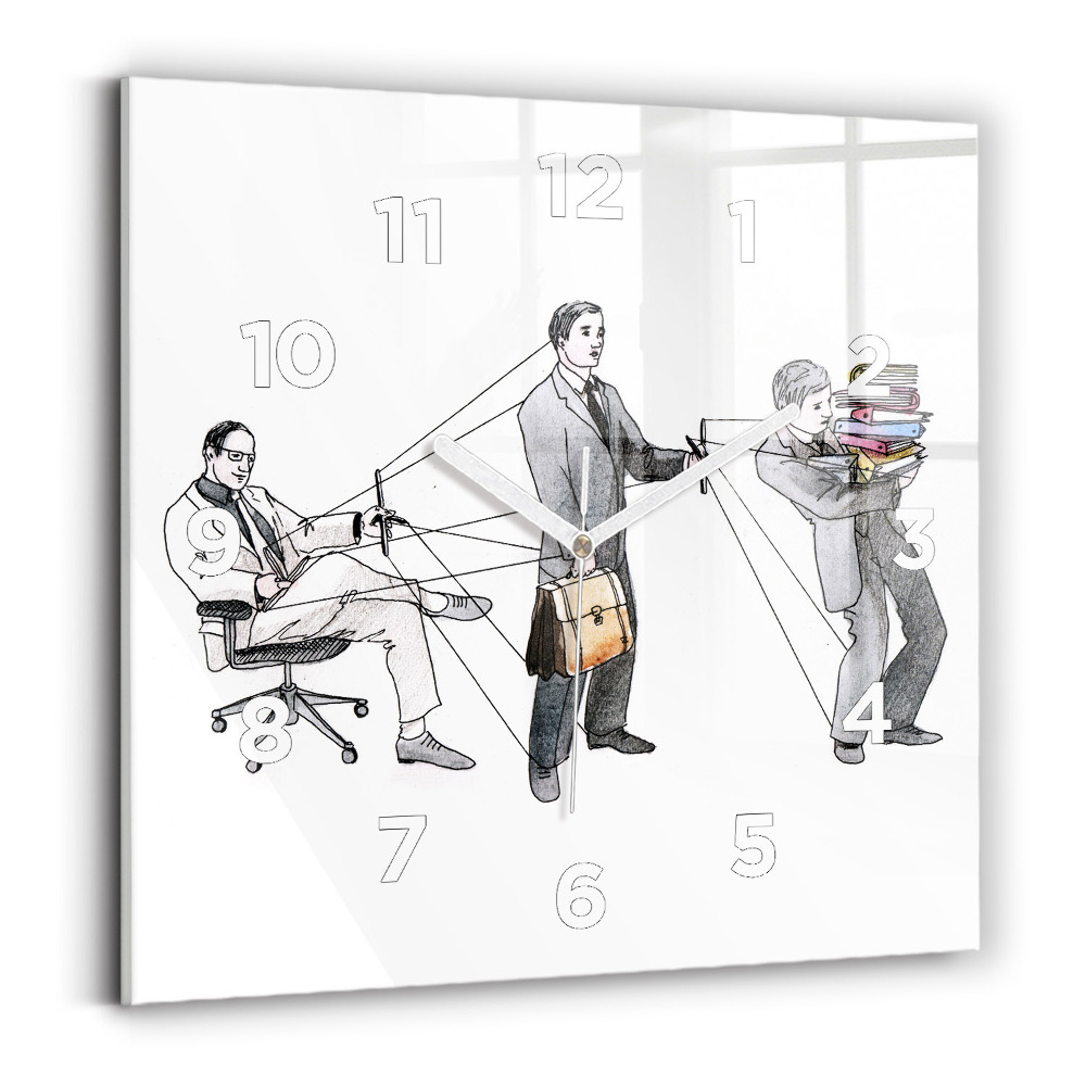 Ceas din sticlă pătrat Oameni păpuși