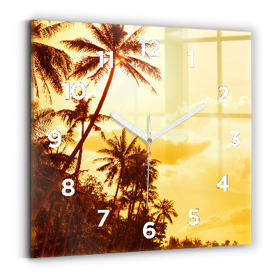 Ceas din sticlă pătrat Palmieri însorite