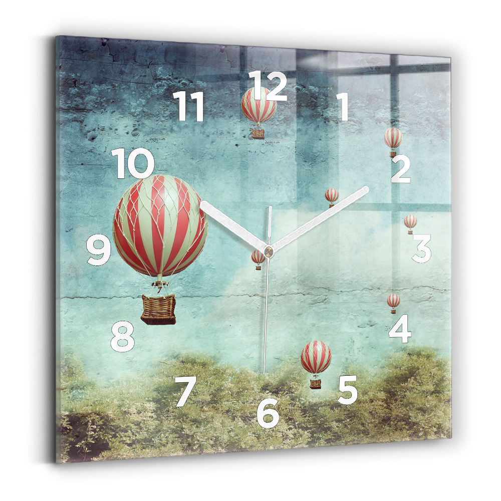 Ceas din sticlă pătrat Baloane pictate