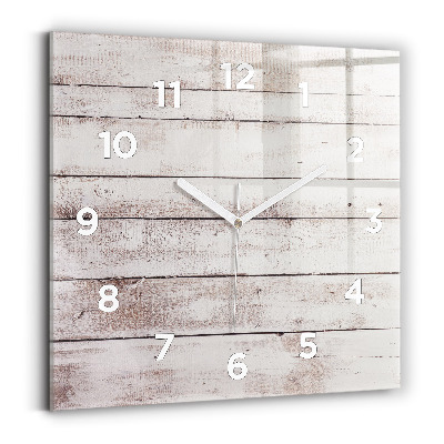 Ceas de sticlă pe perete pătrat Scânduri din lemn strălucitor